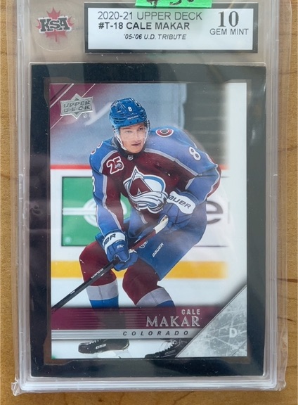 2020-21 Upper Deck '05-06 Tribute #T-18 Cale Makar — front