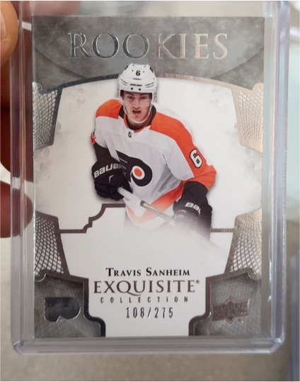 2017-18 Upper Deck Exquisite Collection Rookies #R15 Travis Sanheim — front