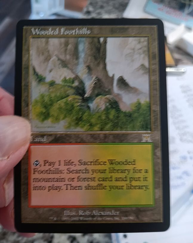 2002 Magic: The Gathering #330 Wooded Foothills — front