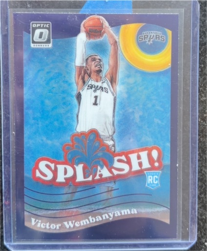 2023-24 Panini Donruss Optic #6 Victor Wembanyama Splash! Purple Prizm Rookie — front