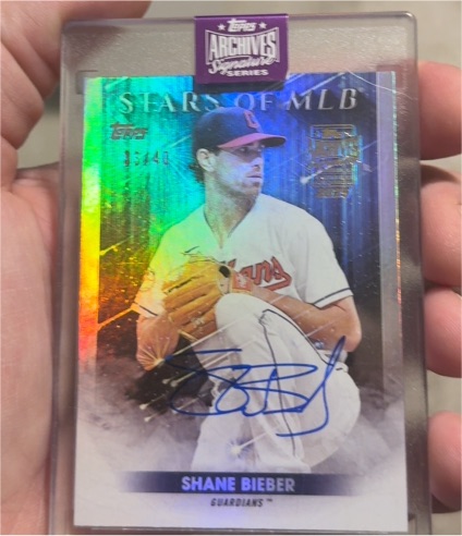 2025 Topps Archives Signature Series #SMLB-42 Shane Bieber — front