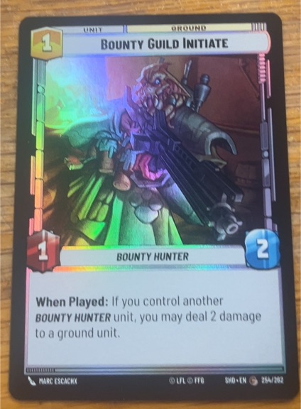 Star Wars Unlimited #254 Bounty Guild Initiate — front