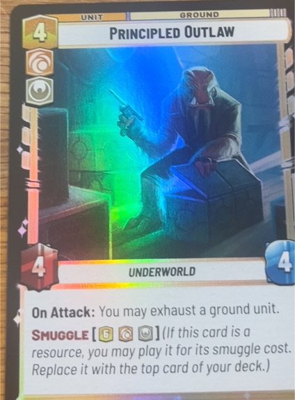 Star Wars Unlimited Shadows of the Galaxy #201 Principled Outlaw — front