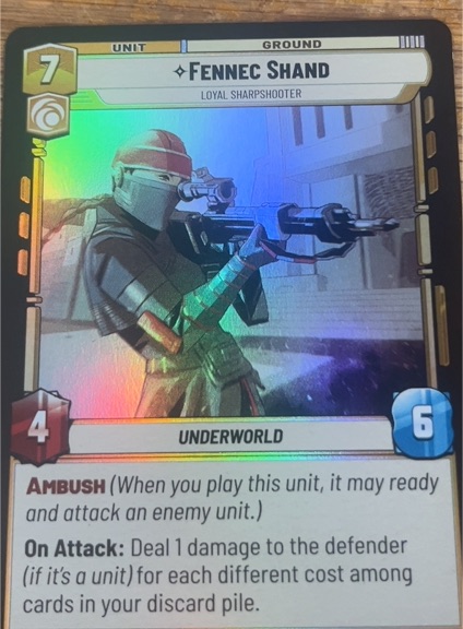 Star Wars Unlimited #220 Fennec Shand Loyal Sharpshooter — front