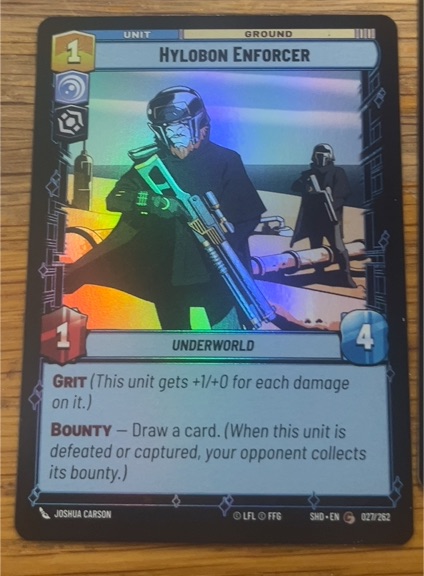 Star Wars Unlimited Shadows of the Galaxy #027 Hylobon Enforcer — front