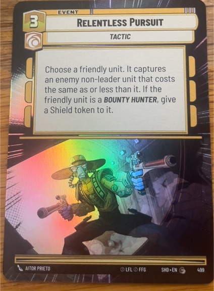 2024 Star Wars Unlimited Shadows of the Galaxy #499 Relentless Pursuit — front