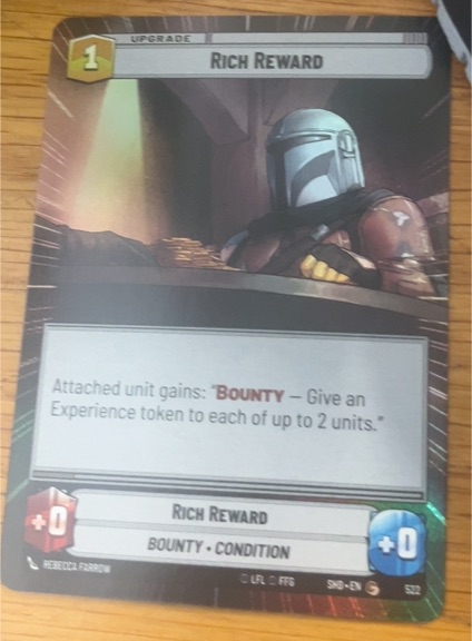 Star Wars Unlimited Shadows of the Galaxy #522 Rich Reward — front