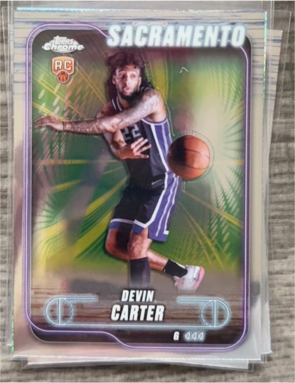 2024-25 Topps Chrome #134 Devin Carter RC Sacramento Kings — front