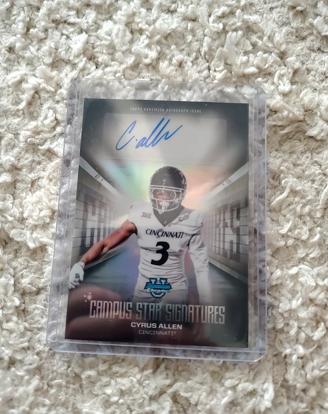 2025 Bowman Chrome University #CSS-CA Cyrus Allen Campus Star Signatures — front
