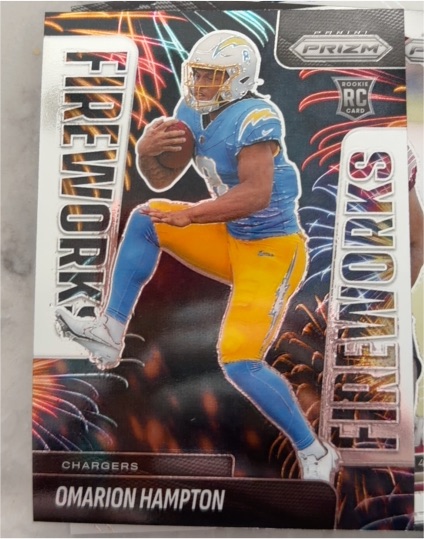 2025 Panini Prizm Fireworks #17 Omarion Hampton — front