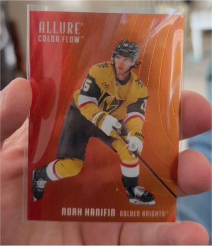 2025-26 Upper Deck Allure #CF-10 Noah Hanifin Color Flow Red-Orange — front
