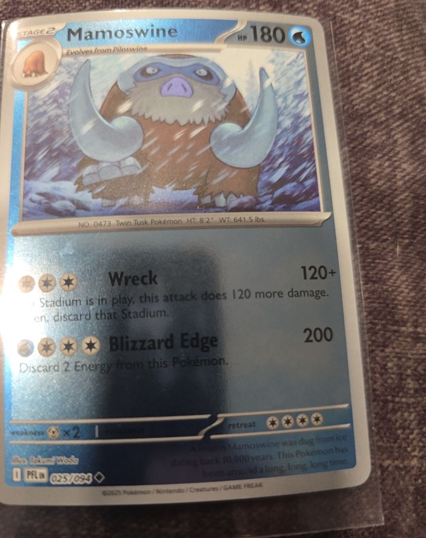 2025 Pokemon ME02: Phantasmal Flames #025 Mamoswine — front