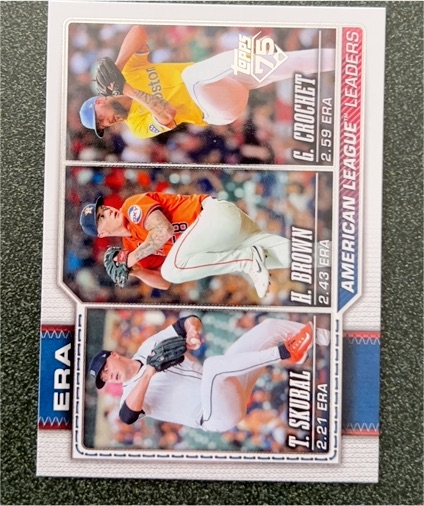 2026 Topps Series 1 #327 American League ERA Leaders Tarik Skubal/Garrett Crochet/Hunter Brown — front