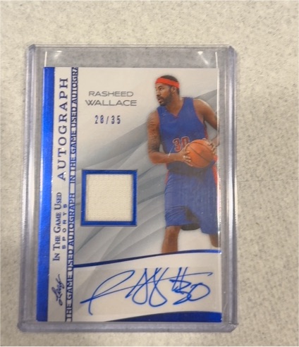 2025 Leaf In The Game Used Rasheed Wallace #28/35 — front