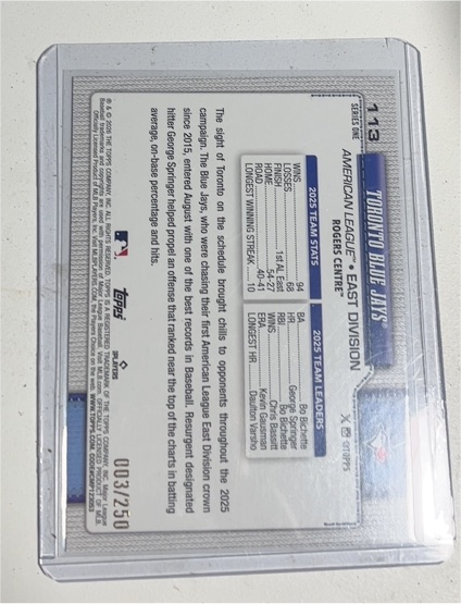 2026 Topps Series 1 #113 Vladimir Guerrero Jr. — front