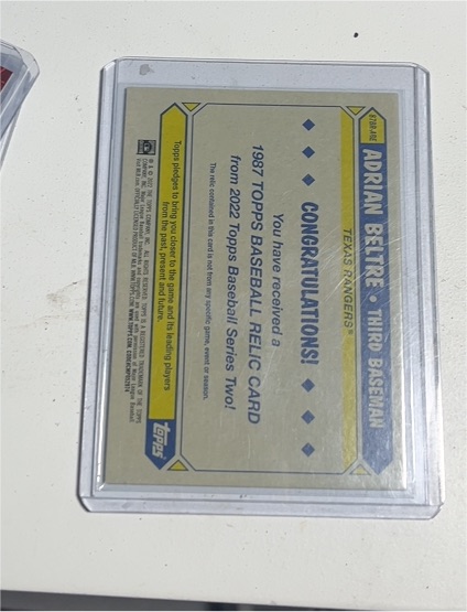 2022 Topps Baseball Series Two Adrian Beltre Relic Card — front