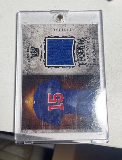 2021 Sportkings Volume 3 Legends Memorabilia Game Worn Jersey #LSM-46 Jim Edmonds — front
