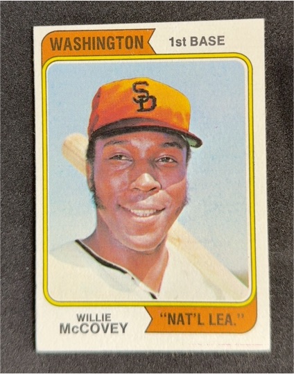 1974 Topps #250 Willie McCovey Washington Variation — front