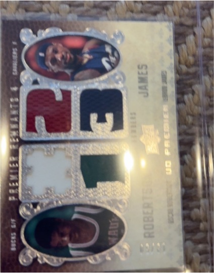 2008 NBA UD Premier #PR4-RJ LeBron James Oscar Robertson Game Patch — front