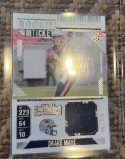 2024 Panini Contenders Rookie Ticket Swatches #RTS-DME Drake Maye — front
