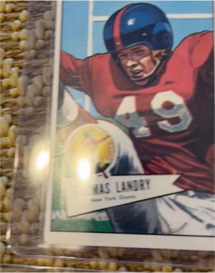 1952 Bowman Large #142 Tom Landry — front
