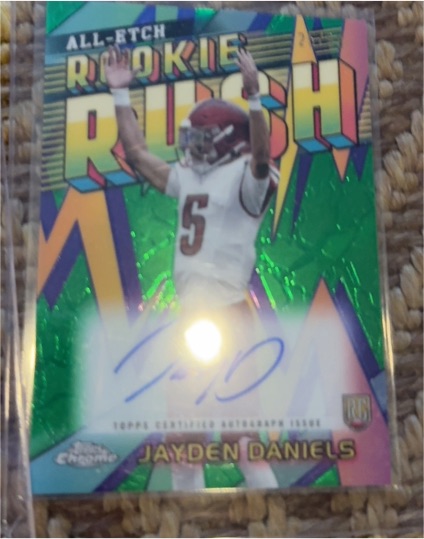 2024 Topps Chrome #RRA-JD Jayden Daniels All-Etch Rookie Rush — front