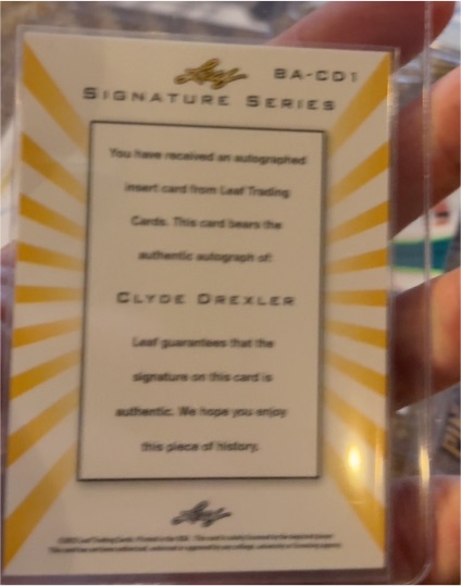 2023 Leaf Signature Series #BA-CD1 Clyde Drexler — front