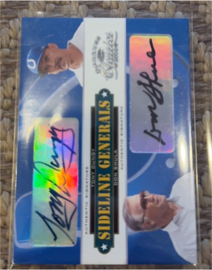 2004 Donruss Classics Sideline Generals #SG-4 Tony Dungy Don Shula Dual Autograph — front