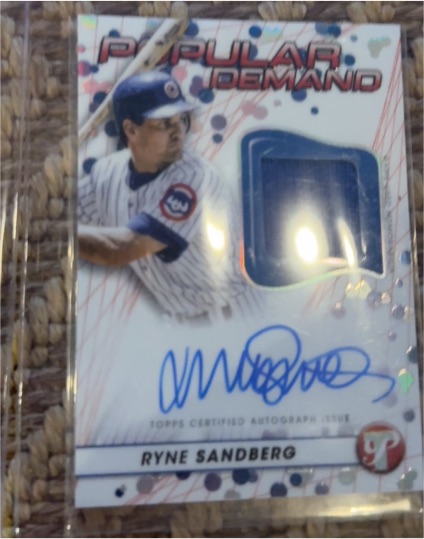 2024 Topps Pristine Popular Demand Autograph Relics #DPAR-RS Ryne Sandberg — front