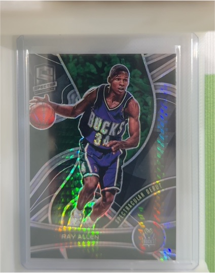 2021-22 Panini Spectra #170 Ray Allen Spectracular Debut Asia Green — front