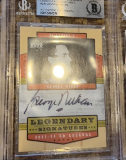 2003-04 Upper Deck Legends #LS-GM George Mikan Legendary Signature — front