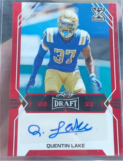 2022 Leaf Draft #BA-QL1 Quentin Lake — front