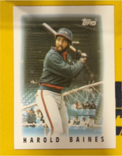 1986 Topps Mini Major League Leaders #8 Harold Baines — front