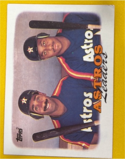 1988 Topps #291 Astros Leaders Kevin Bass/Billy Hatcher — front