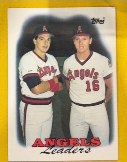 1988 Topps #381 California Angels Angels Leaders Wally Joyner Jack Howell — front