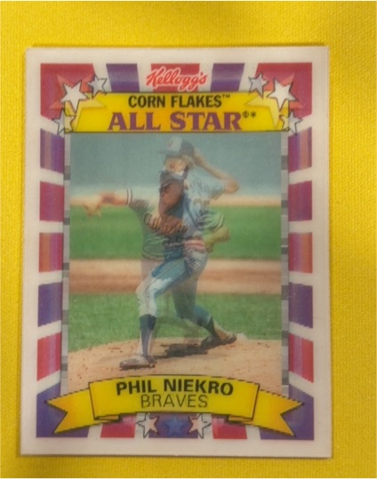 1992 Kellogg's Corn Flakes All Star #6 Phil Niekro — front
