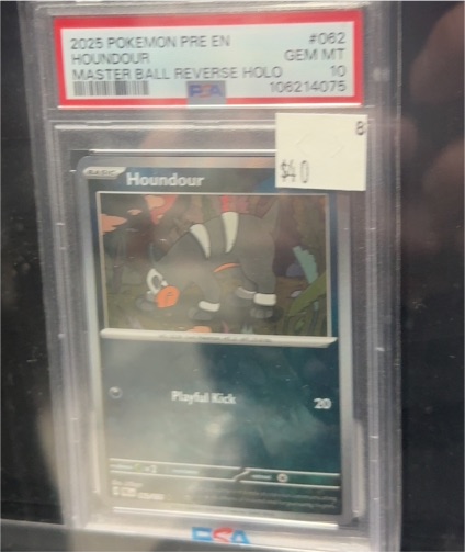 2025 Pokémon Prismatic Evolutions #062 Houndour Master Ball Reverse Holo — front