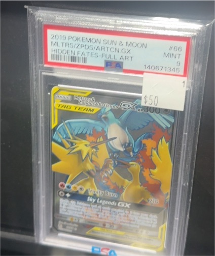 2019 Pokemon Sun & Moon Hidden Fates #66 Moltres & Zapdos & Articuno GX Full Art — front