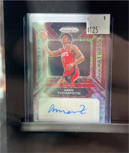 2023-24 Panini Prizm #SS-AN Amen Thompson Sensational Signatures Silver Rookie Auto — front