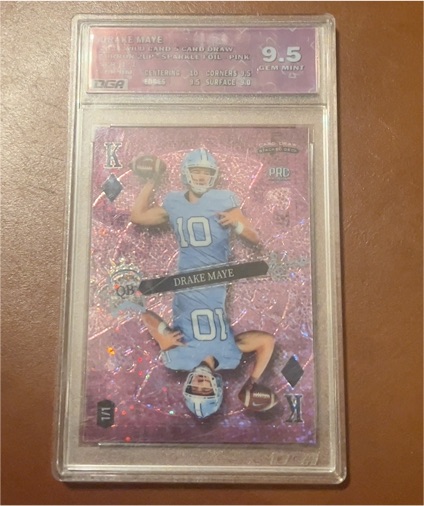 2023 Wild Card 5 Card Draw Sparkle Foil Pink #SD-DM Drake Maye — front