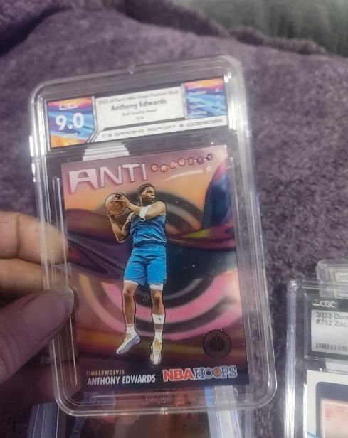 2023-24 Panini NBA Hoops Premium Stock #14 Anthony Edwards Anti Gravity — front