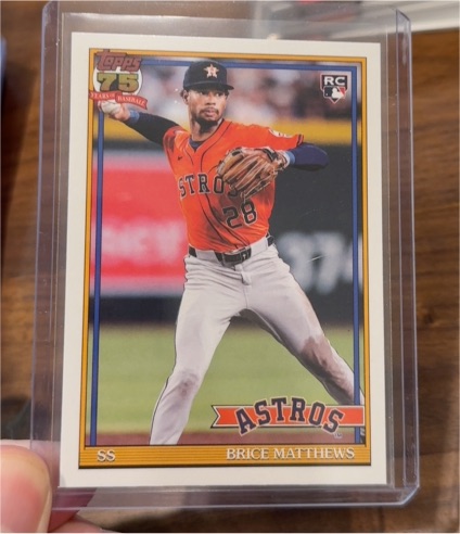 2026 Topps Series 1 75th Anniversary #T91-28 Brice Matthews — front
