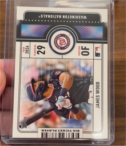 2026 Topps Series 1 #BTP-15 James Wood Big Ticket Player Washington Nationals — front