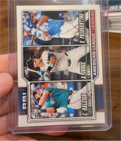 2026 Topps Series 1 #211 Aaron Judge / Cal Raleigh / Vinnie Pasquantino — front