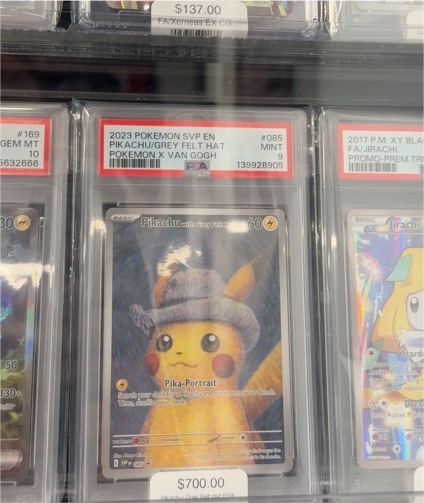 2023 Pokemon SVP EN #085 Pikachu Grey Felt Hat Van Gogh — front