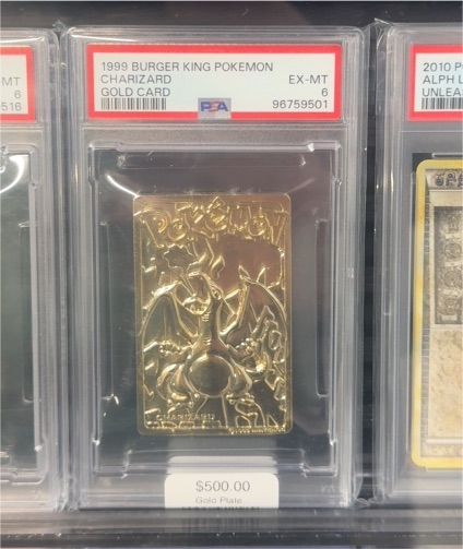 1999 Burger King Pokemon Gold Card Charizard — front