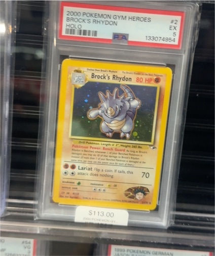 2000 Pokemon Gym Heroes #2 Brock's Rhydon Holo — front