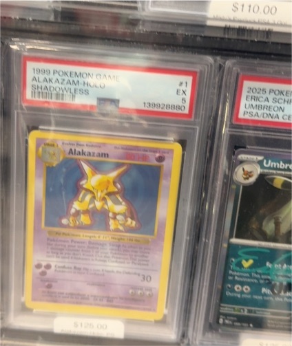 1999 Pokémon #1 Alakazam Shadowless Holo — front
