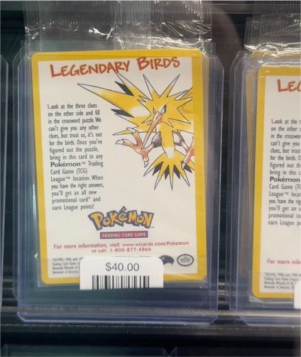 2000 Pokémon Legendary Birds Promo #22 Zapdos — front