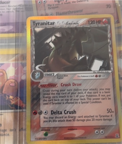 2005 Pokemon EX Delta Species #16 Tyranitar — front